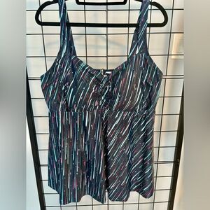 Aqua Eve Plus Size Multicolored Wireless Swim Tank NWT